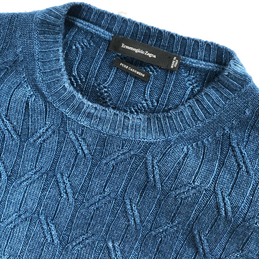 Ermenegildo Zegna cable knit 100% cashmere sweater